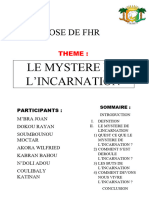 Expose de FHR: Le Mystere de L'Incarnation