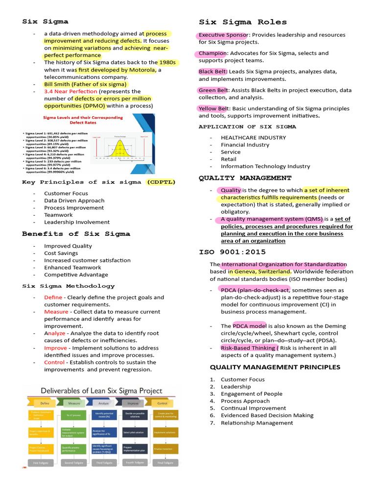 Six Sigma: Process Improvement Guide | PDF | Six Sigma | Accuracy And ...