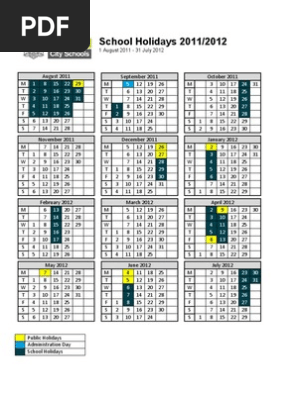 ヘタリア School Calendar 2011-2012 2011 12 Calendar | PDF | Academic Term | Observances