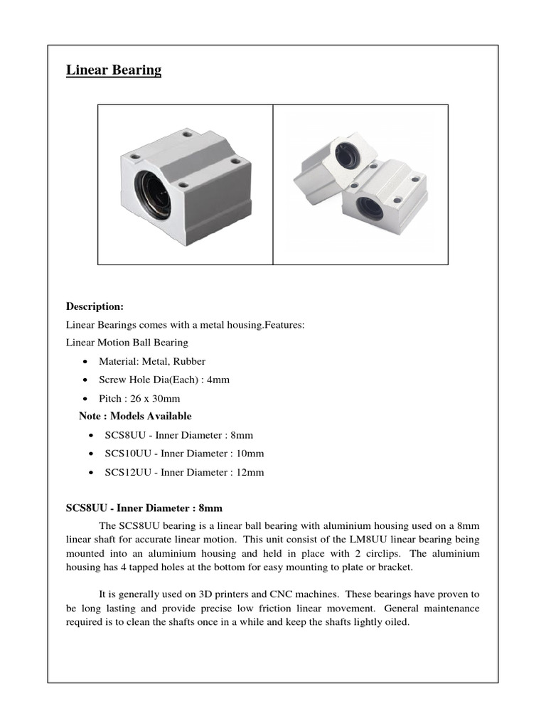 Linear Bearing Pdf Bearing Mechanical Machines