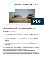 Geheimpapier - Bundeswehr Wappnet Sich Für Möglichen Putin-Angrif
