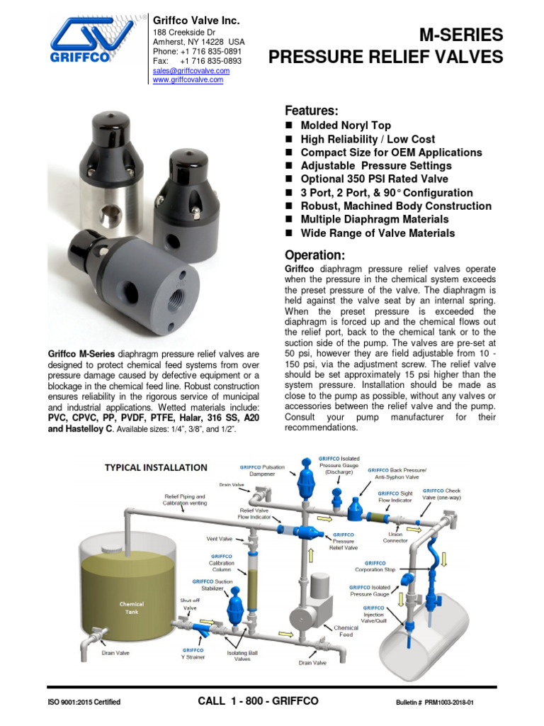 M-Series Pressure Relief Valves | PDF | Valve | Pump