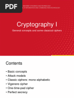 Cryptography I: General Concepts and Some Classical Ciphers