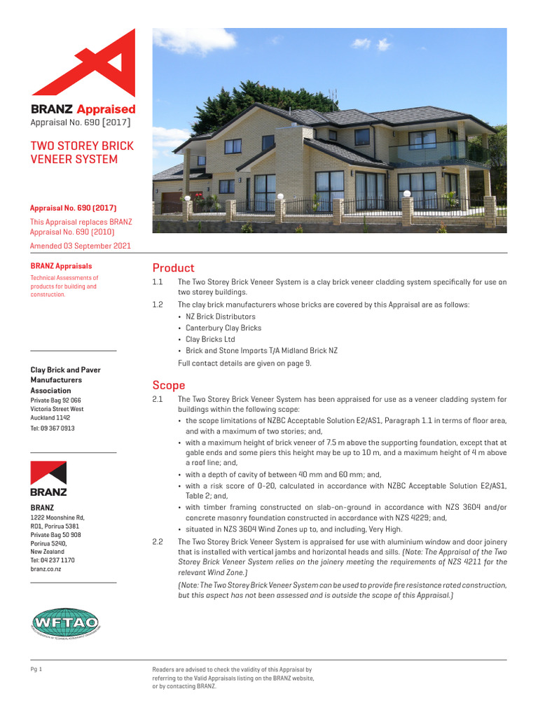 Brick Cladding Pdf Framing Construction Brick