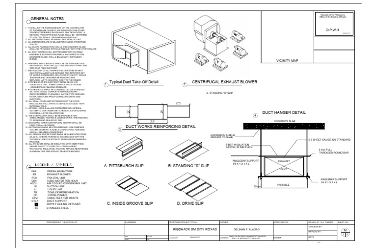 General Notes: D.P.W.H | PDF | Duct (Flow) | Mechanical Engineering