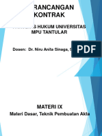 Dasar Teknik Pembuatan Akta Dan K.kontrak FH 2019-2020 Pertemuan Ix