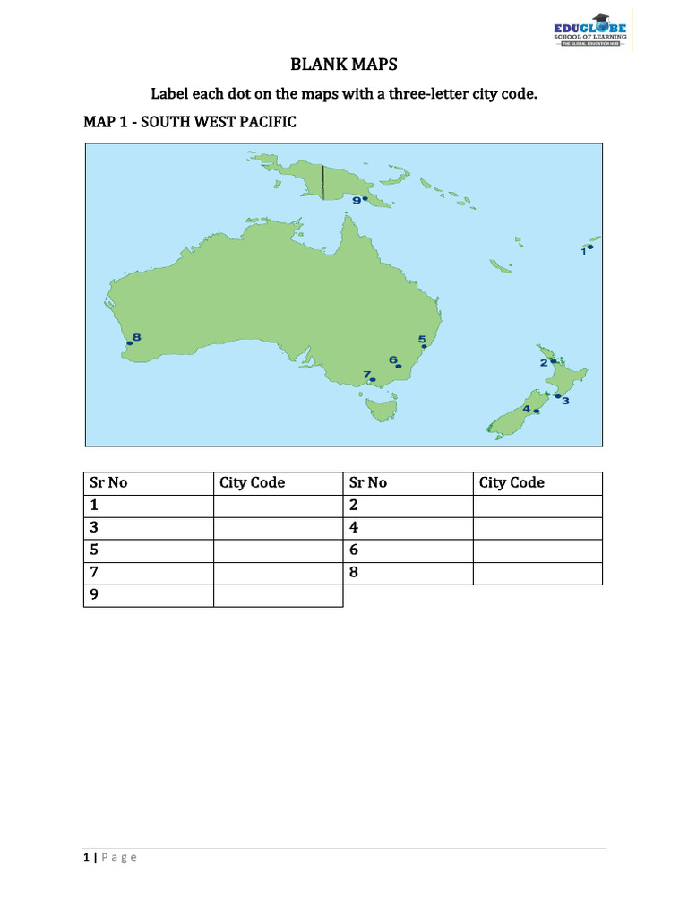 World Cities Blank Maps | PDF