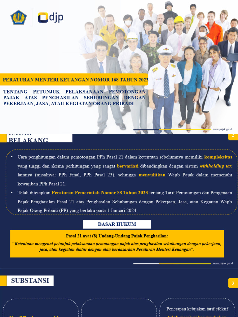 Materi Sosialisasi PP 58 Tahun 2023 Dan PMK 168 Tahun 2023 | PDF