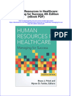 Human Resources in Healthcare Managing For Success 4th Edition Ebook PDF