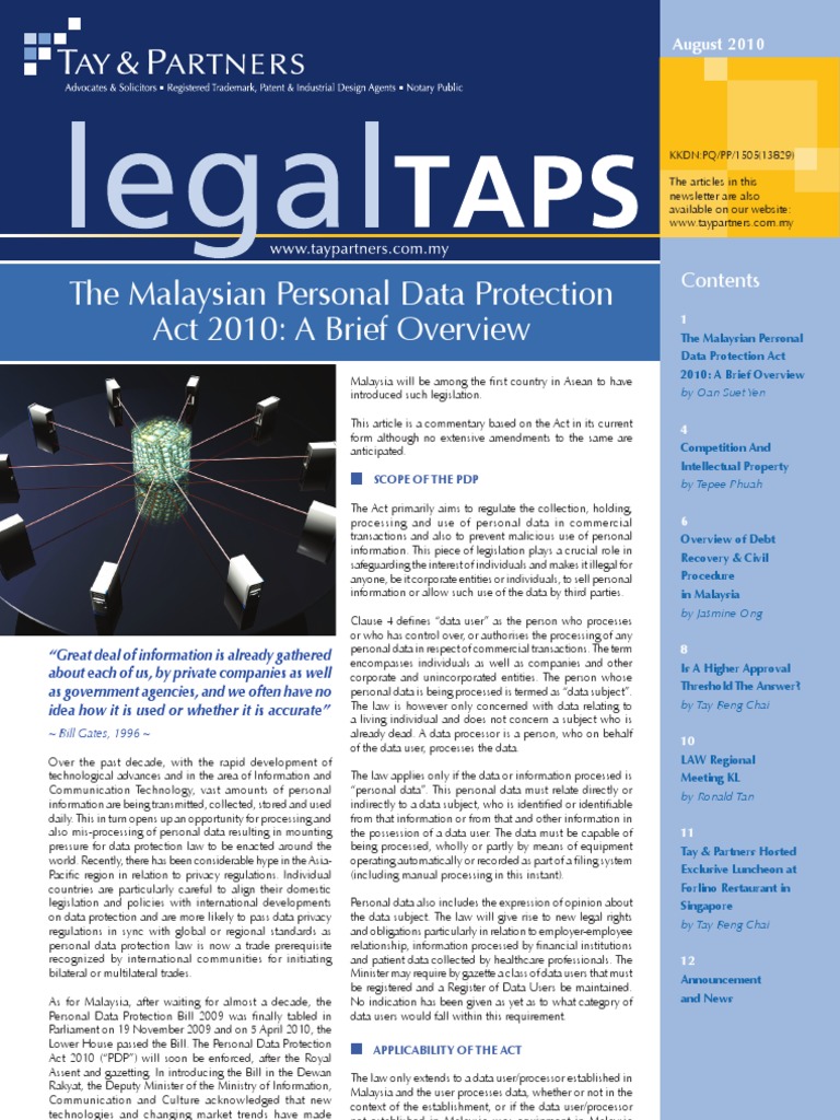 The Malaysian Personal Data Protection Act 2010 a Brief ...