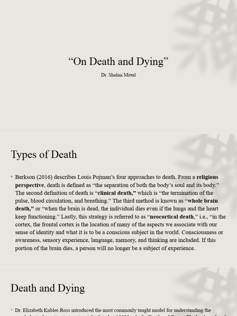 Understanding Death and Dying Stages | PDF | Death | Terminal Illness