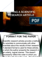 Writing A Scientific Research Article