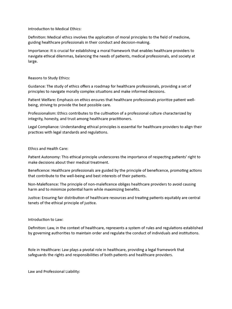 Ma Chapter 3 Medical Ethics Pdf Medical Ethics Health Care