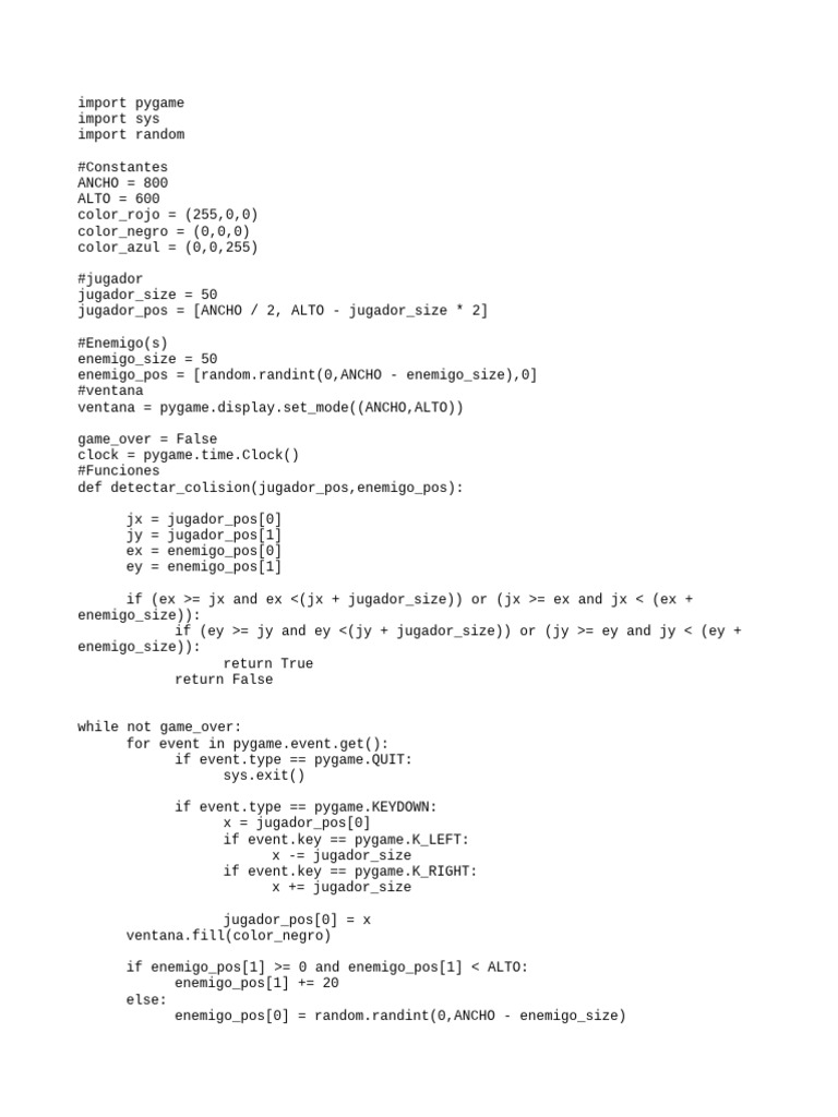 Juego en Phyton. | PDF