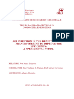 Air Injection in The Draft Tube of A Francis Turbine To Improve The Efficiency: A Sperimental Study