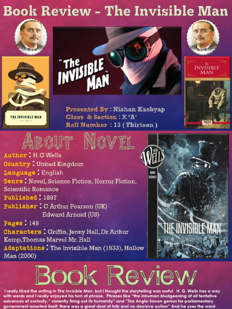 Book Review The Invisible Man Pdf H G Wells