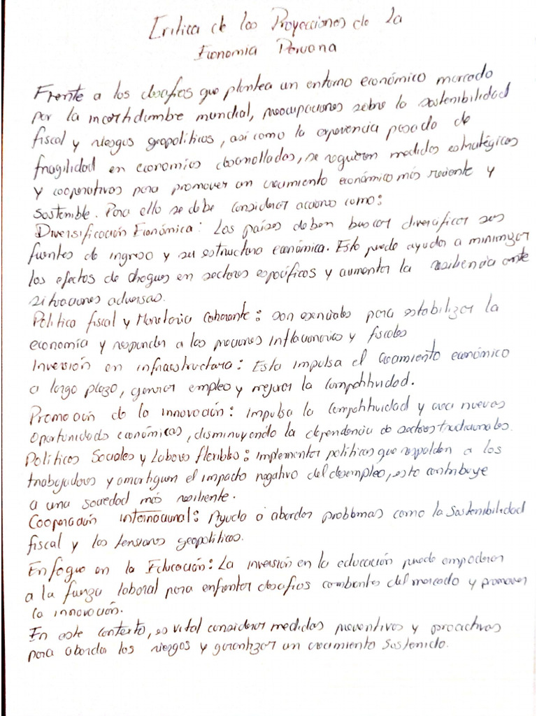 Semana 14 Critica Proyecciones de La EcoPer | PDF