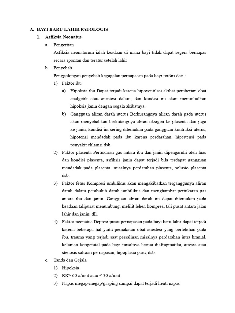 Bayi Baru Lahir Patologis | PDF