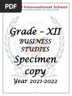 Class - Xii - Business Studies - Study Material - 2021-22