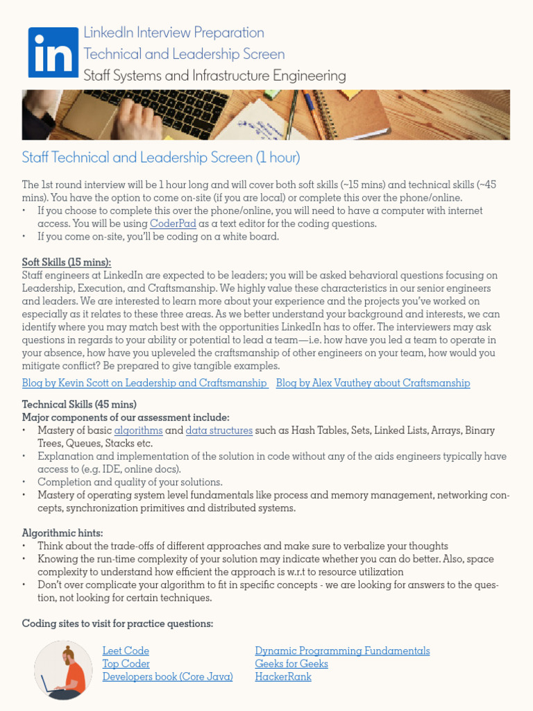 LinkedIn Staff Engineer Interview Guide | PDF | Linked In | Computer ...