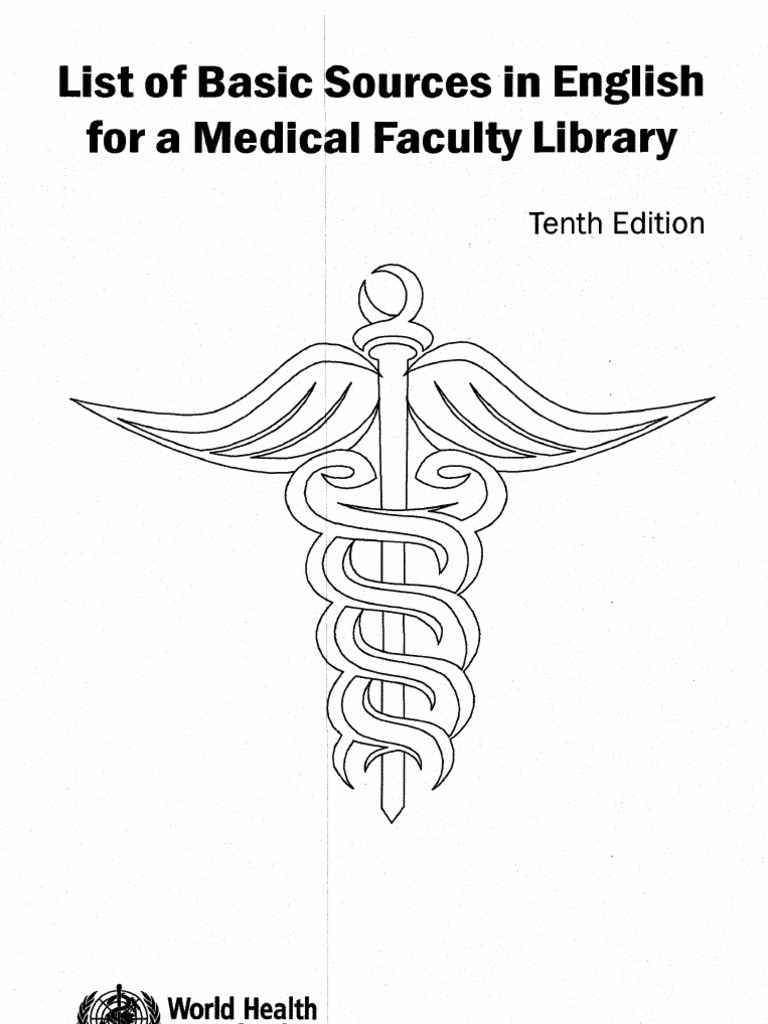 WHO List of Basic Sources in English For A Medical Faculty Library ...