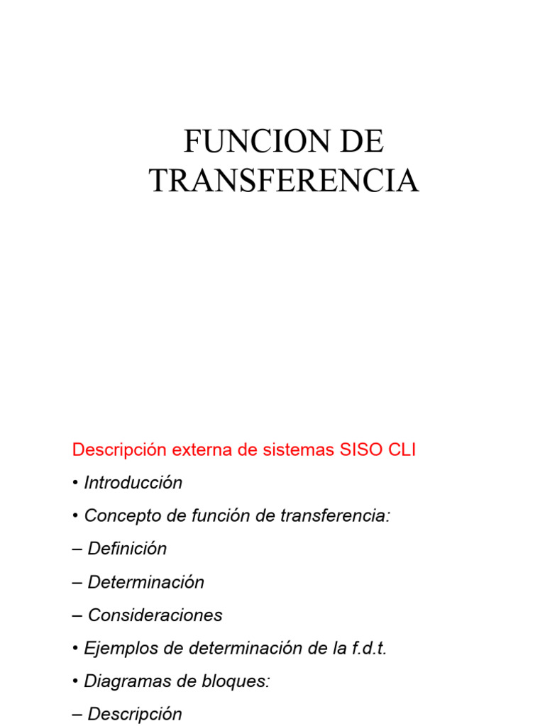 Funcion de Transferencia PDF Ecuaciones Matriz (Matemáticas)
