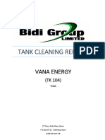 Vana T104 Tank Cleaning Report
