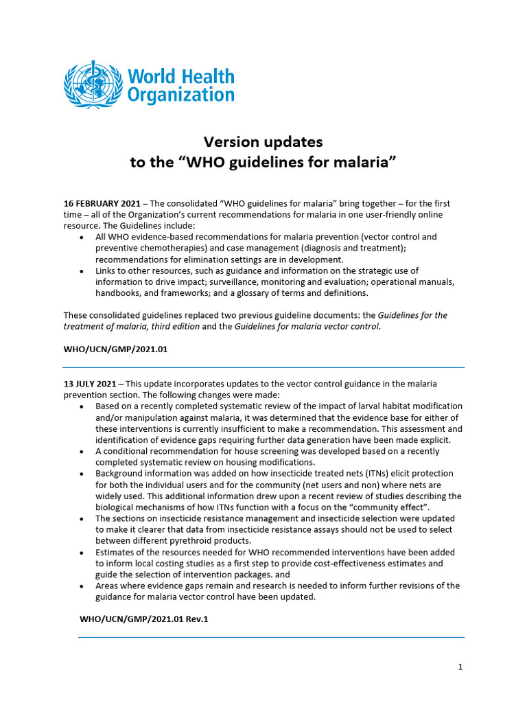 NATIONAL MALARIA GUIDELINES 2018 visual data 2