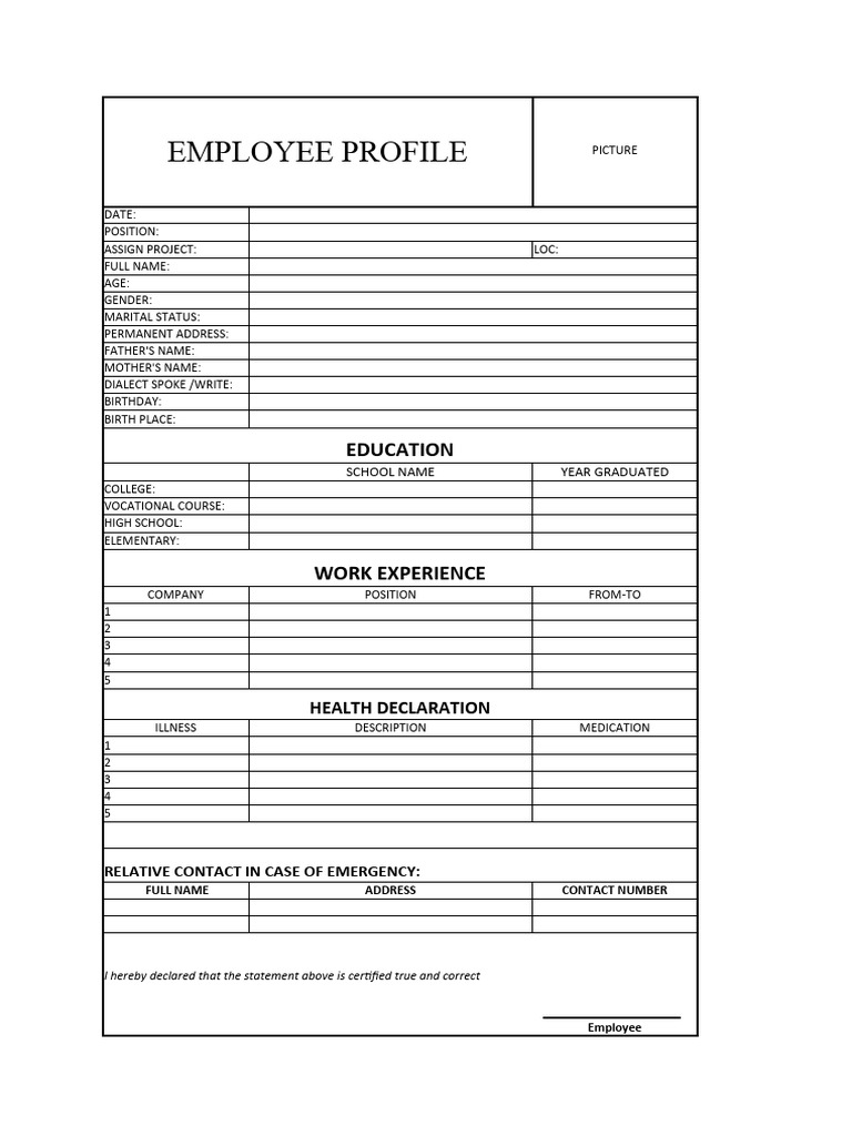 Employee Profile | PDF
