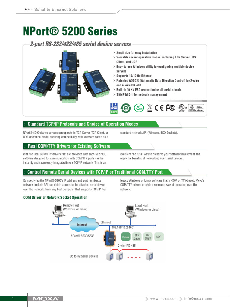 NPort 5230 | PDF | Network Socket | Computer Network