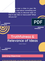 Truthfulness and Relevance of Ideas