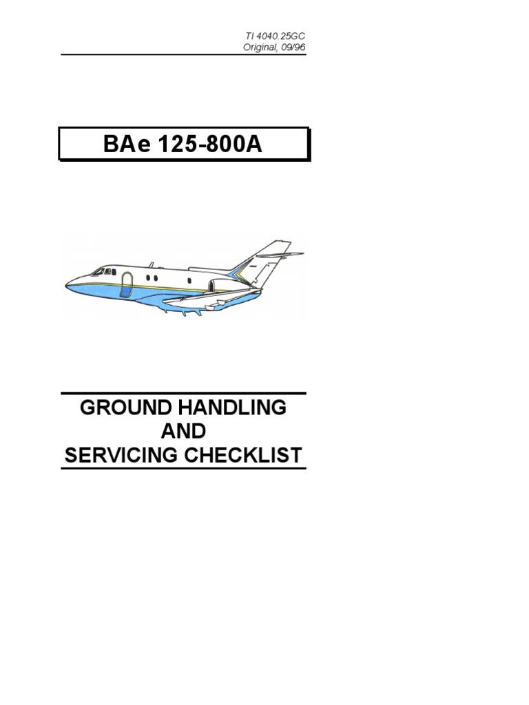 BAe 125-800A Ground Handling Checklist | PDF | Aerial Refueling ...