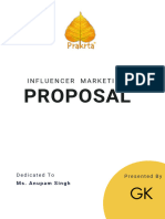 Prakrta - Influencer Marketing Proposal