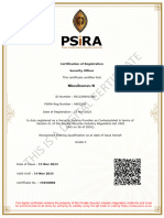 Nkosibomvu N: Certification of Registration Security Officer