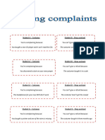 Making Complaints Speaking Cards Conversation Topics Dialogs - 101781