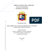 Universidad Nacional Del Altiplano: Escuela de Posgrado Maestría en Ecología
