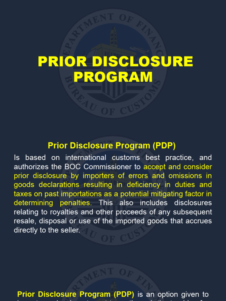 Prior Disclosure Program | PDF | Taxes | Royalty Payment