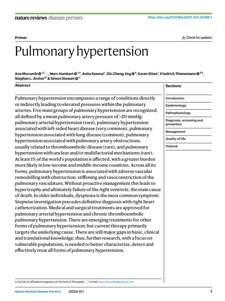 Pulmonary Hypertension | PDF | Hypertension | Gene Expression