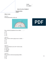 Soal Ulangan Harian Matematika Materi Pengukuran Sudut Kelas 4 SD