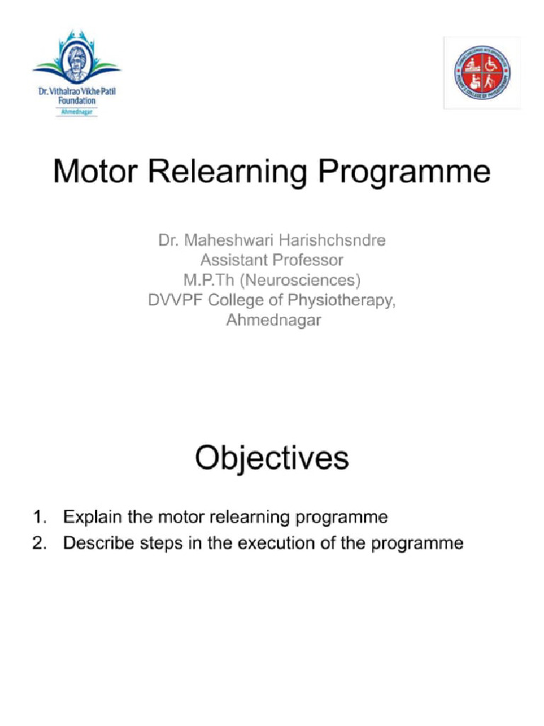 Motor Relearning Programme PDF