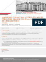 Master Information, Communication, Parcours Global Journalism and Communication