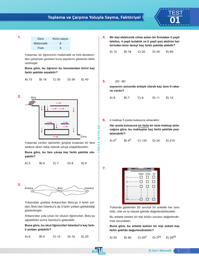 orijinal yayınları 10 sınıf matematik test kitabı