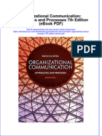 Download Organizational Communication Approaches and Processes 7th Edition eBook PDF pdf