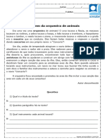 Interpretacao de Texto A Viagem Da Orquestra de Animais 3 Ano e 4 Ano