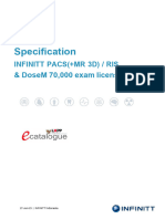 Specification: Infinitt Pacs (+MR 3D) / Ris & Dosem 70,000 Exam License