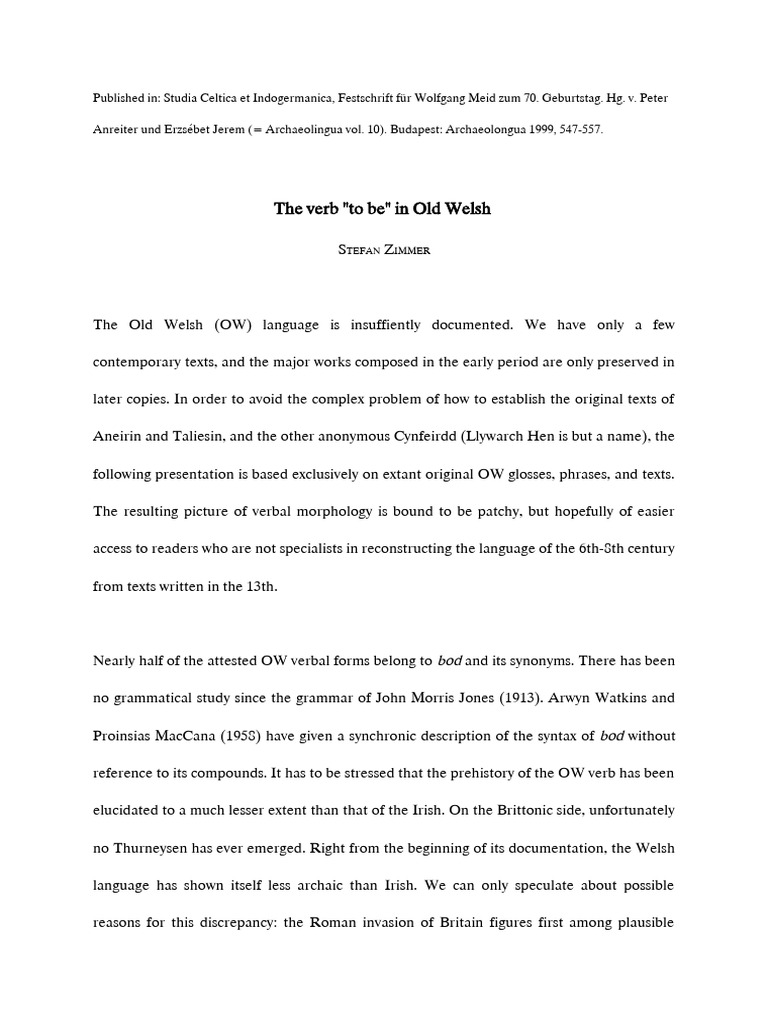 1999-the-verb-to-be-in-old-welsh-pdf-linguistic-morphology-syntax