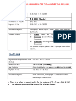 Admissions For The Academic Year 2023-2024