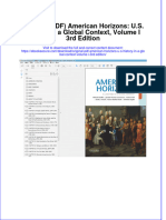 Original PDF American Horizons U S History in A Global Context Volume I 3rd Edition PDF