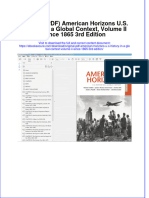 Original PDF American Horizons U S History in A Global Context Volume II Since 1865 3rd Edition PDF