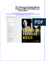 Original PDF American Popular Music From Minstrelsy To Mp3 5th Edition by Larry Starr PDF